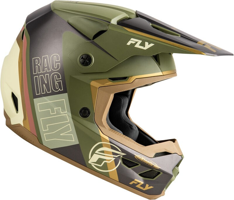 Мотокрос каска FLY RACING Formula Kinetic Rally-Matte Moss Grey/Khaki/Off-Whitee 2025