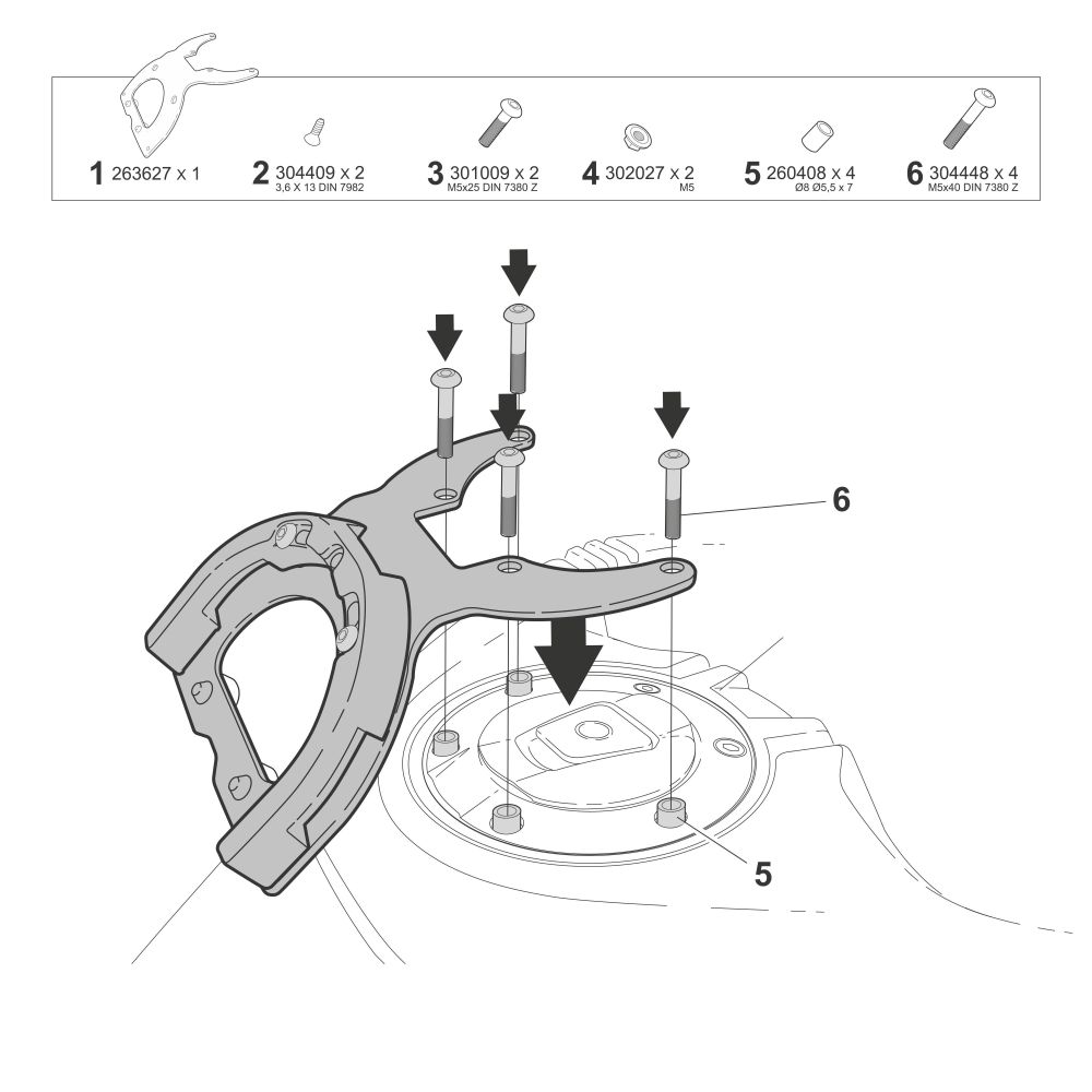 Клик система за резервоар SHAD CLICK SYSTEM FITTING KIT CF MOTO 800 MTX