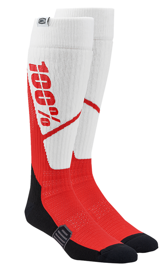 Mотокрос/вело чорапи 100% TORQUE COMFORT WHITE/RED