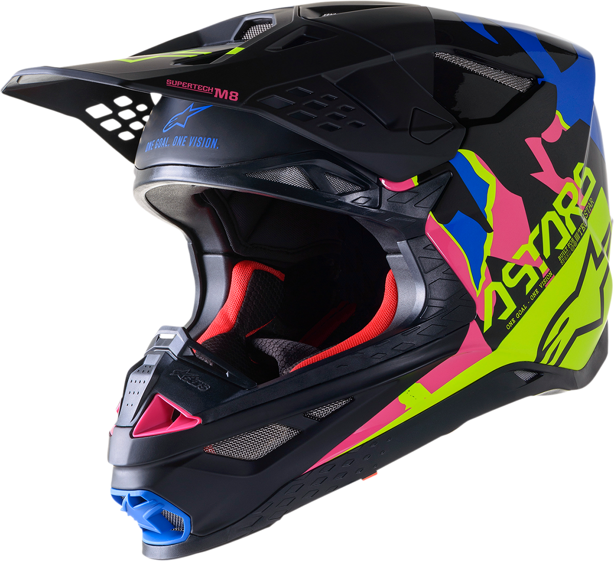 Мотокрос каска ALPINESTARS SM8 Echo BLACK/BLUE/PINK/YELLOW
