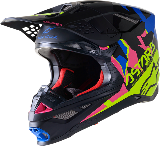 Мотокрос каска ALPINESTARS SM8 Echo BLACK/BLUE/PINK/YELLOW