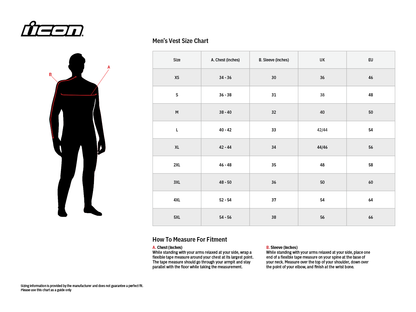 Кожен мото елек ICON VEST RED D3O