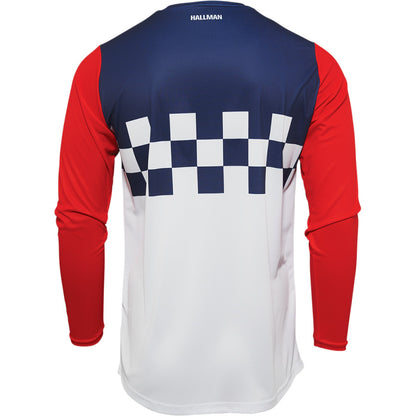 Мотокрос джърси THOR HALLMAN DIFFER CHEQ WHITE/RED/BLUE