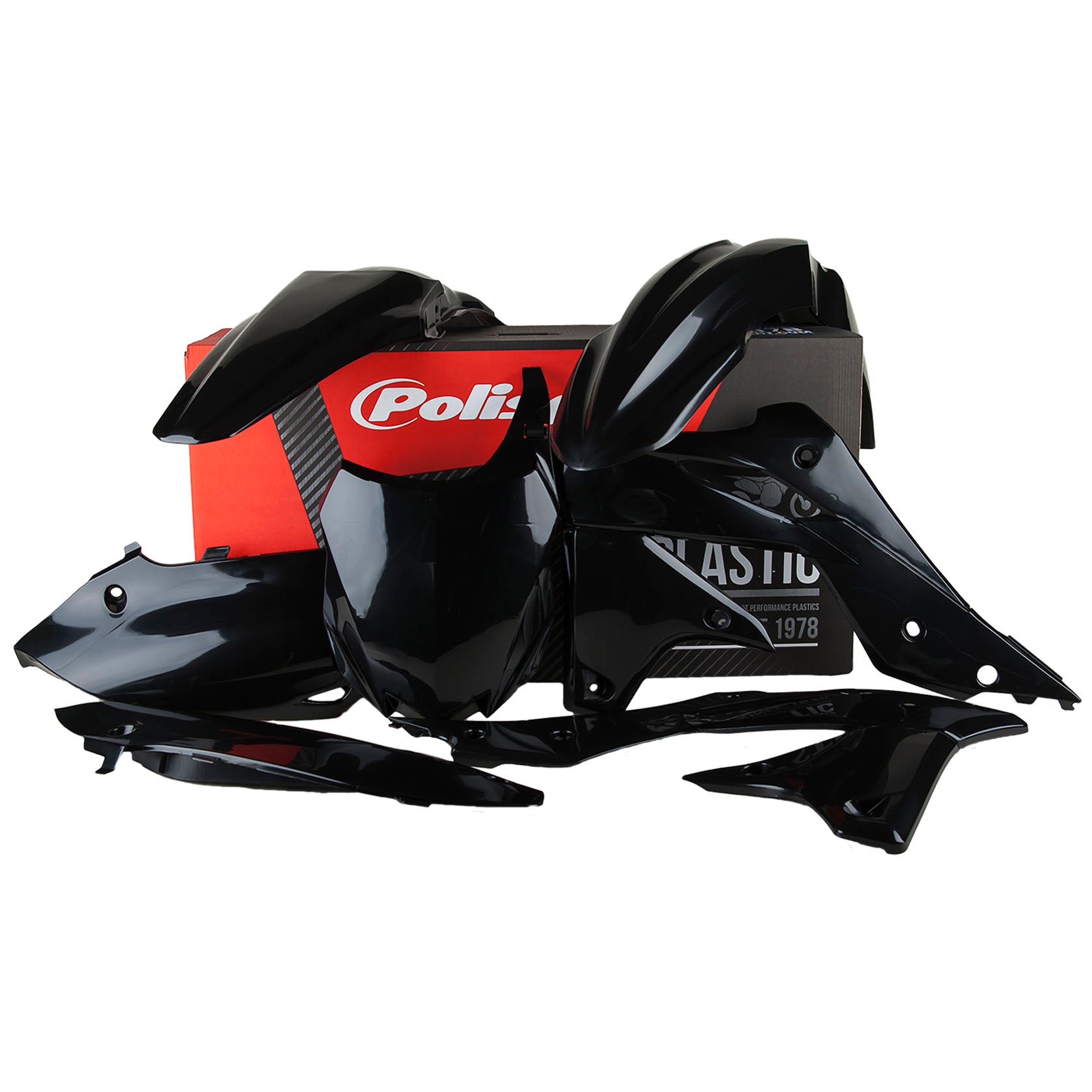 Пластмасов MX кит Polisport за Kawasaki KX250-2013-16 Black