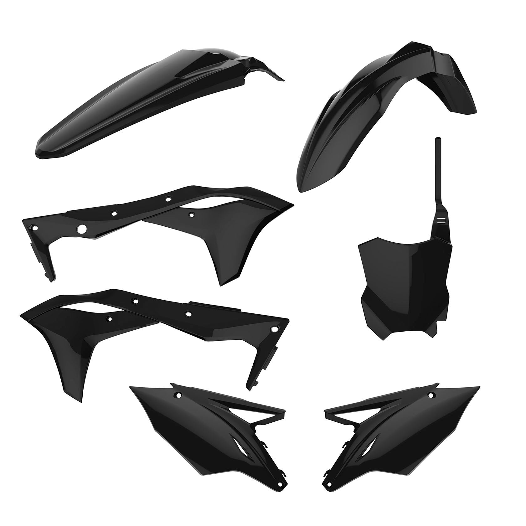 Пластмасов MX кит Polisport за Kawasaki KX250-2017-20 Black