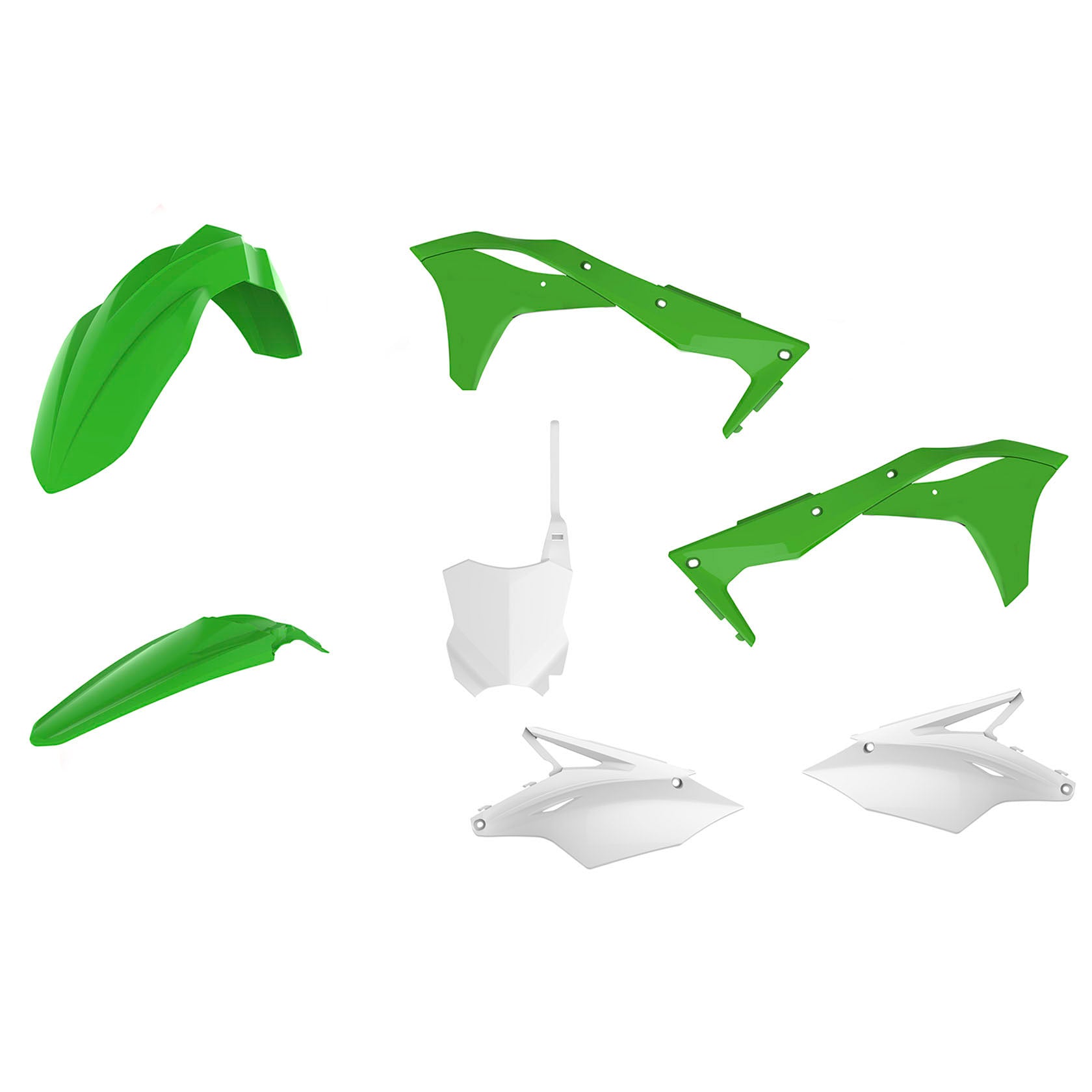Пластмасов MX кит Polisport за Kawasaki KX250-2017-20 Grren/White