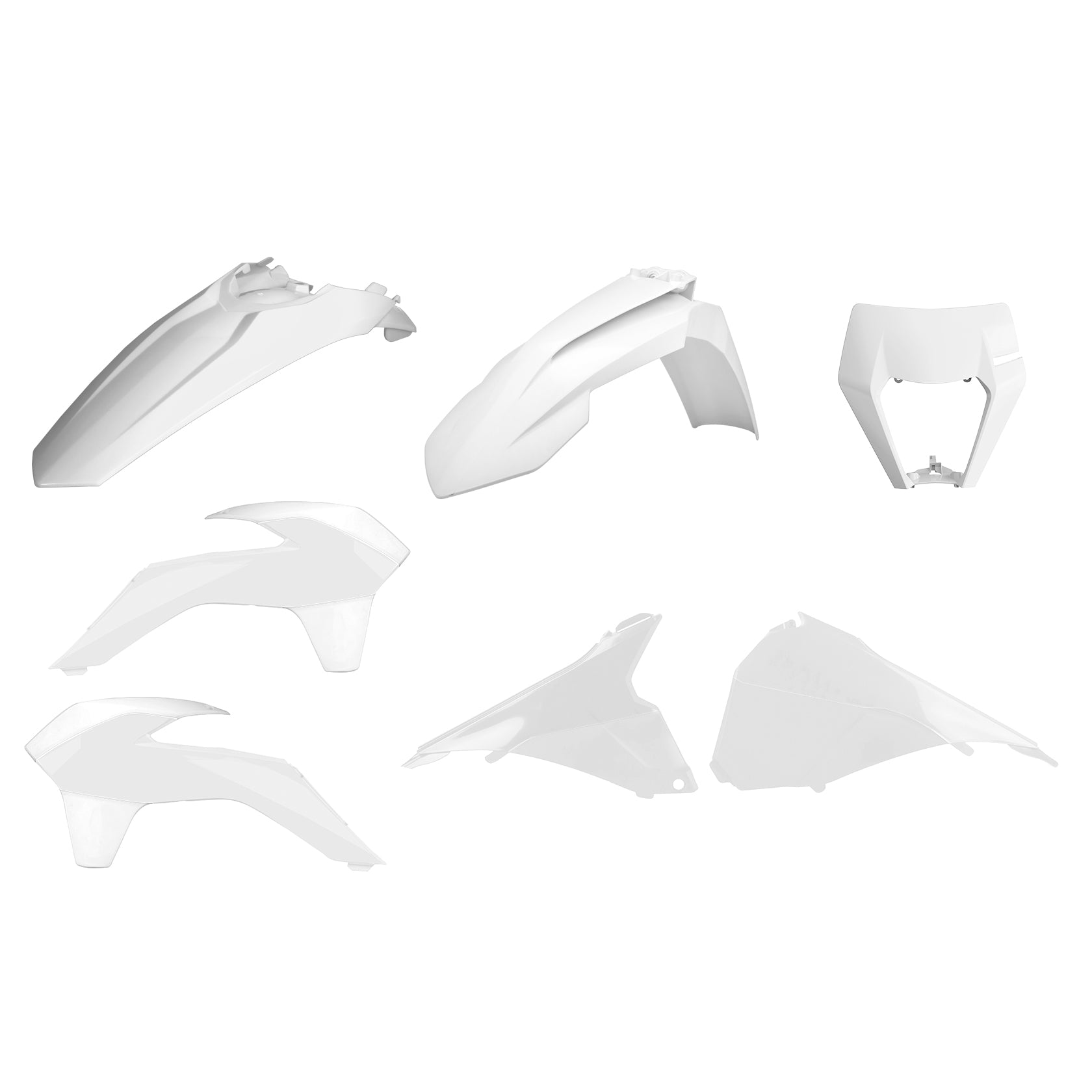 Рестайлинг пластмасов Ендуро комплект POLISPORT за KTM EXC/ EXC-F/XC-W/ XCF-W-2014-16 White
