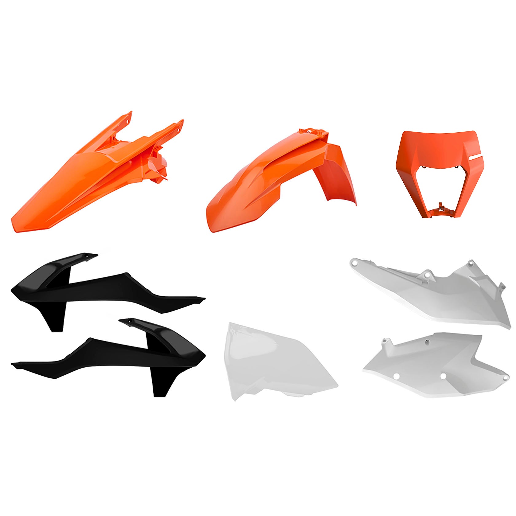 Пластмасов Enduro кит Polisport за KTM EXC/ EXC-F/XC-W/ XCF-W-2017-19 Orange/White/Black