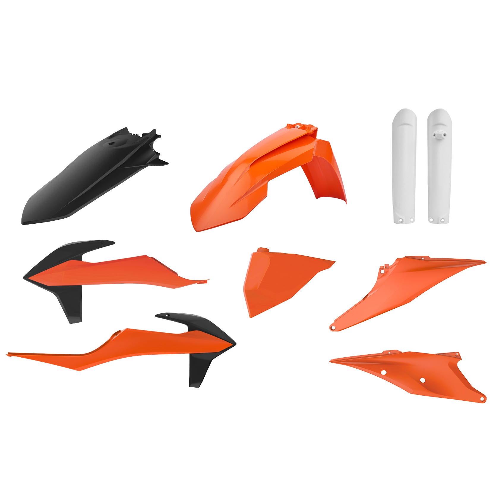 Пълен пластмасов Enduro кит Polisport за KTM EXC/ EXC-F/XC-W/ XCF-W-2020-21 Orange/Black/White