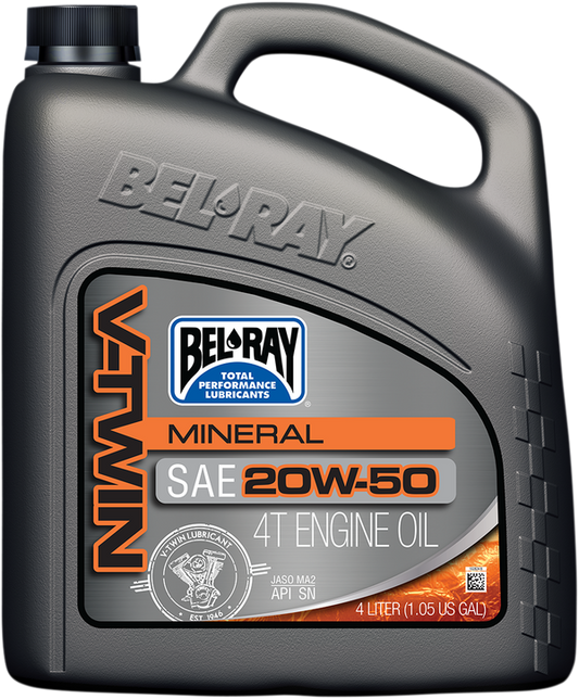 Масло BEL-RAY V-Twin Mineral 4T 20W-50 - 4 Литър