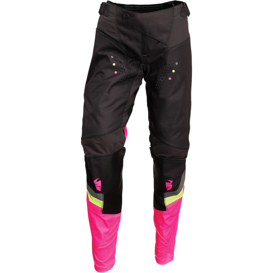 Дамски мотокрос брич THOR WOMEN'S PULSE REV CHARCOAL/FLO PINK