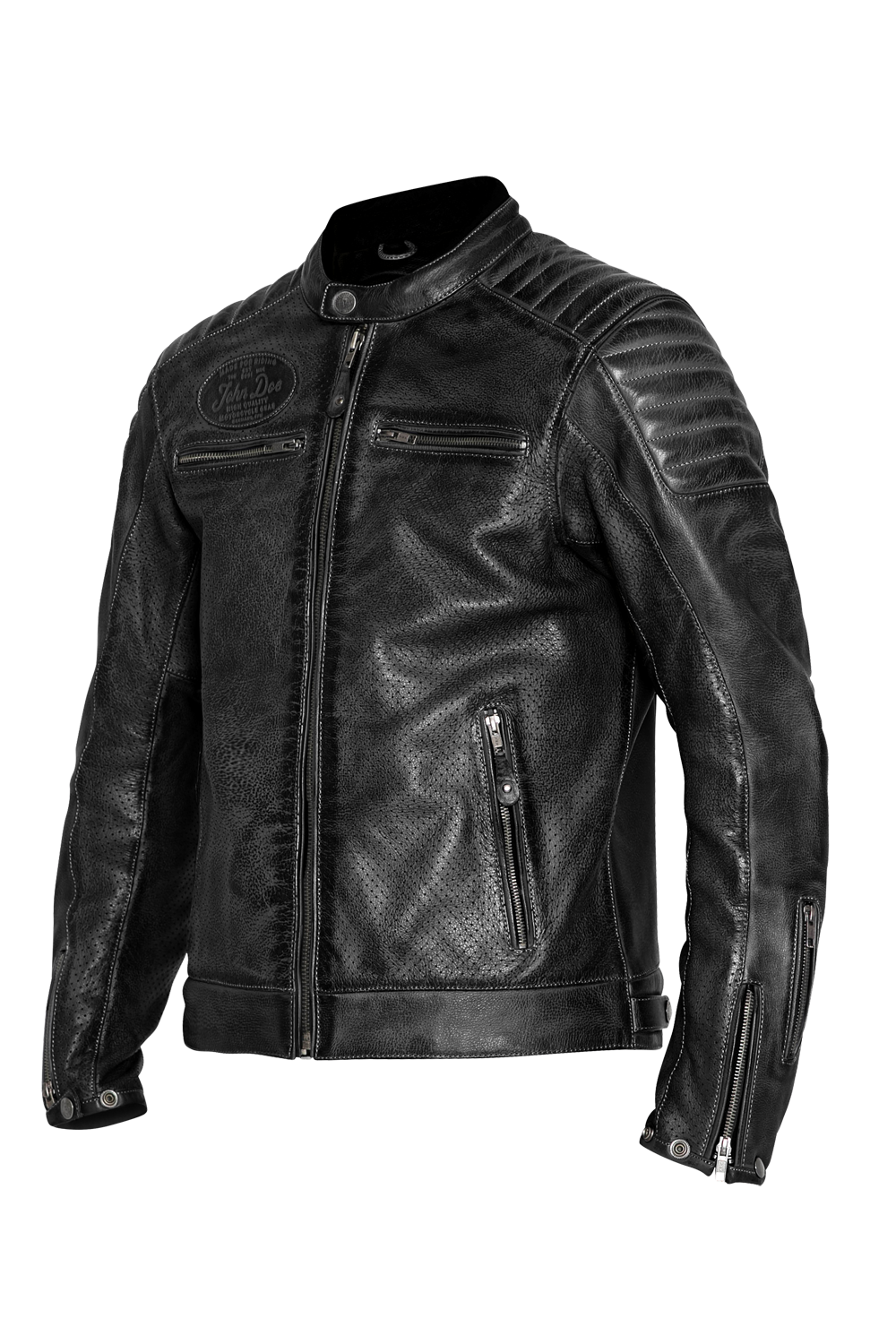 Кожено яке JOHN DOE STORM PERFORATED BLACK