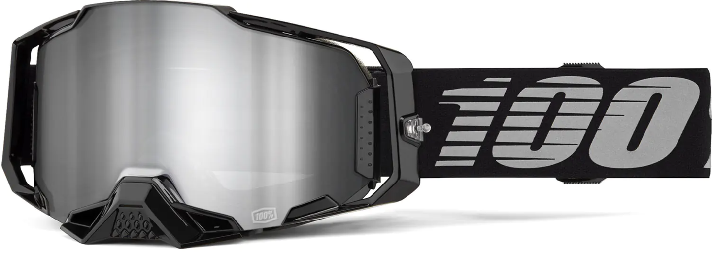 Мотокрос очила 100% ARMEGA BLACK/MIRROR SILVER