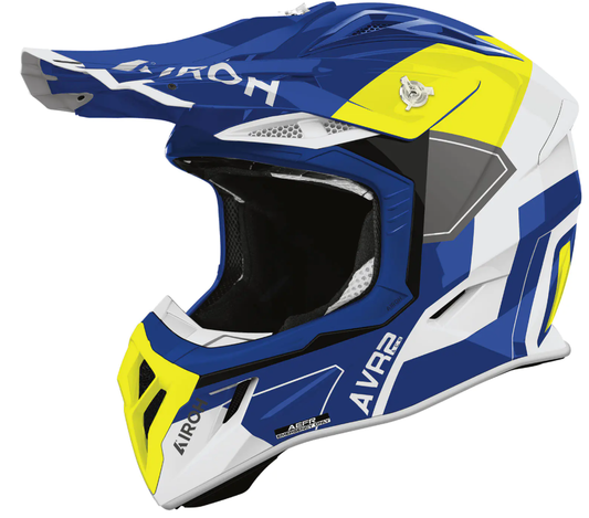 Мотокрос каска AIROH AVIATOR ACE 2 SHIELD BLUE/YELLOW