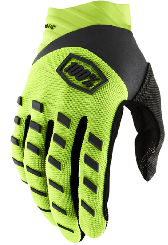 Детски мотокрос ръкавици 100% AIRMATIC FLUO YELLOW/BLACK