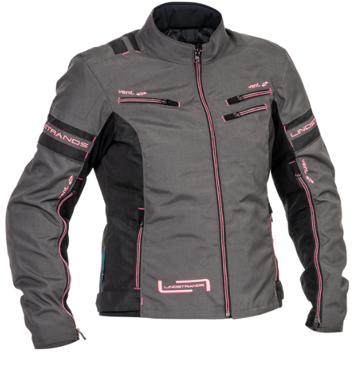 Дамско текстилно мото яке Lindstrands Liden Grey/Pink