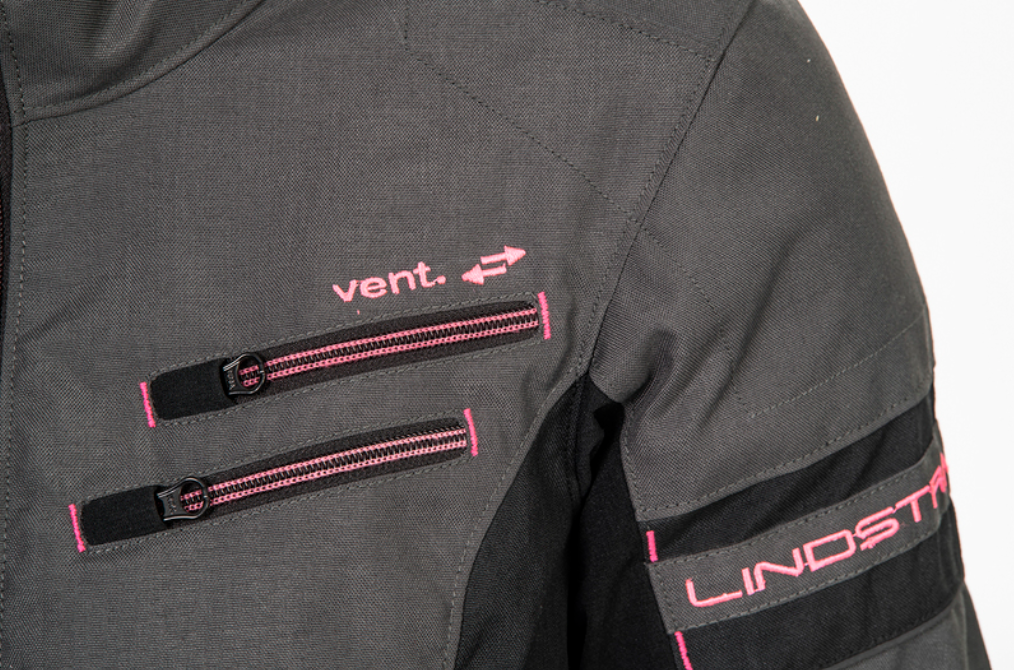 Дамско текстилно мото яке Lindstrands Liden Grey/Pink