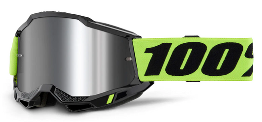 Мотокрос очила 100% ACCURI2 NEON YELLOW- MIRROR SILVER