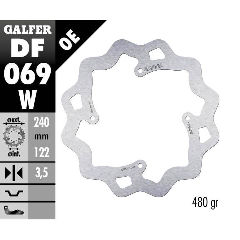 Заден спирачен диск Galfer WAVE FIXED DISC WAVE FIXED 240x3,5mm DF069W