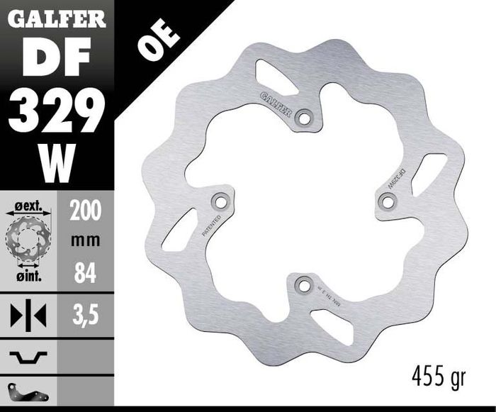 Заден спирачен диск Galfer WAVE FIXED DISC WAVE FIXED 200x3,5mm DF329W