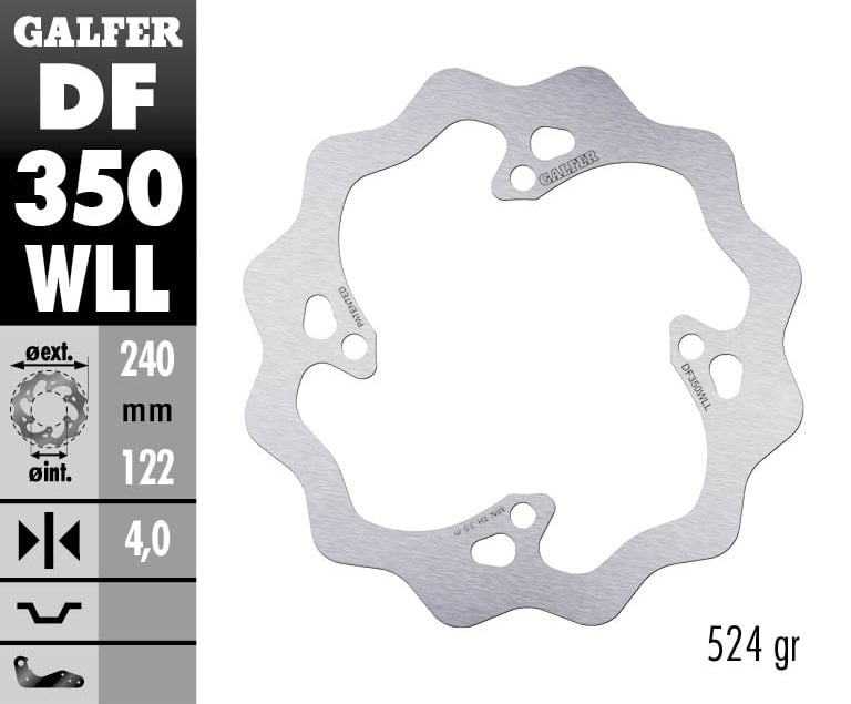 Заден спирачен диск Galfer WAVE FIXED SOLID 240x4mm DF350WLL