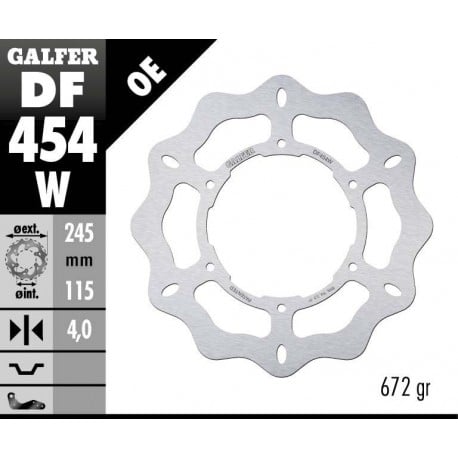 Преден спирачен диск Galfer WAVE FIXED DISC WAVE FIXED 245x4mm DF454W