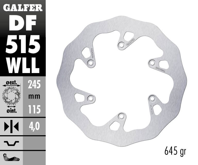 Заден спирачен диск Galfer WAVE FIXED SOLID 245X5MM DF515WLL