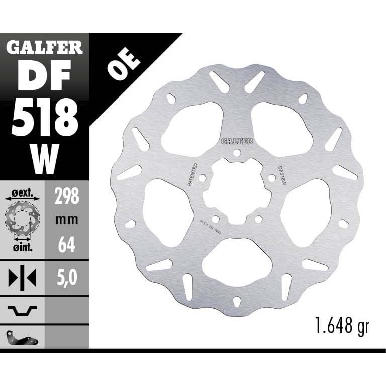 Преден/Заден спирачен диск Galfer WAVE FIXED DISC WAVE FIXED 298x5mm DF518W