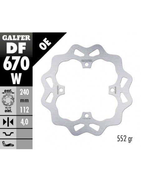 Заден спирачен диск Galfer WAVE FIXED DISC WAVE FIXED 240x4mm DF670W