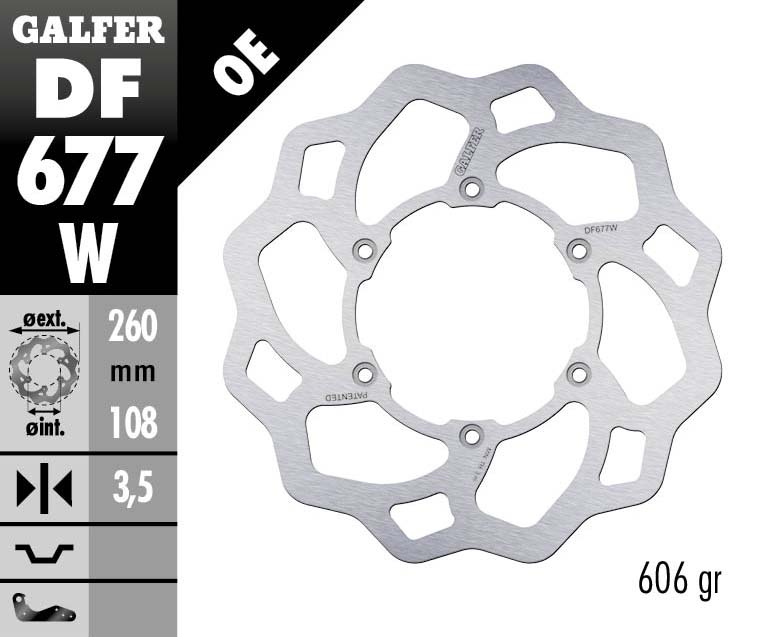 Преден спирачен диск Galfer WAVE FIXED DISC WAVE FIXED DF677W