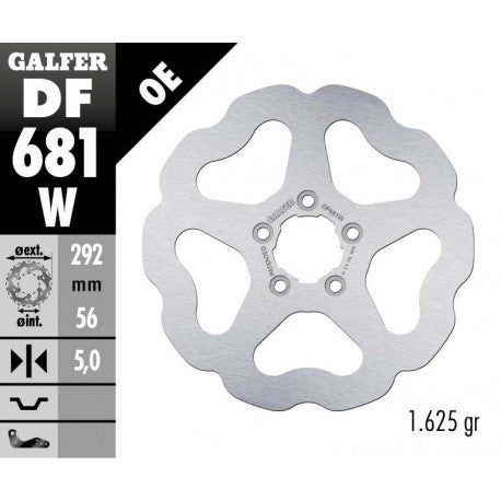 Заден спирачен диск Galfer WAVE FIXED DISC WAVE FIXED 292x6.4mm DF681W