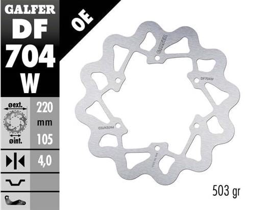 Преден/Заден спирачен диск Galfer WAVE FIXED 220x4mm DF704W