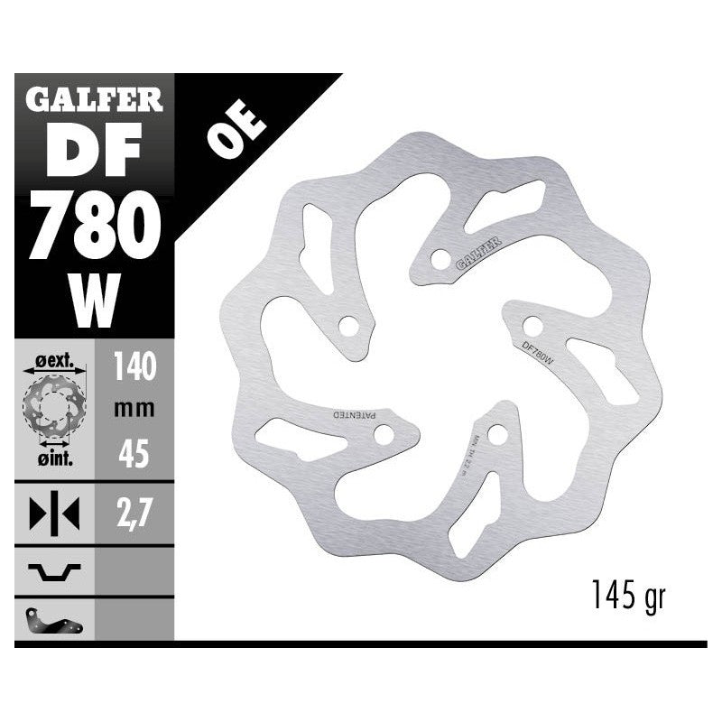Заден спирачен диск Galfer WAVE FIXED DISC WAVE FIXED 140x2,7mm DF780W