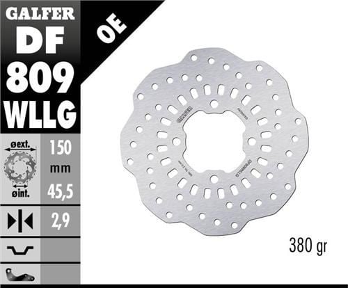 Заден спирачен диск Galfer WAVE FIXED FULL TYPE 150x2.9mm DF809WLLG
