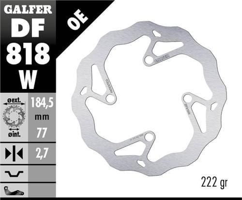Преден спирачен диск Galfer WAVE FIXED 185x2,7mm DF818W