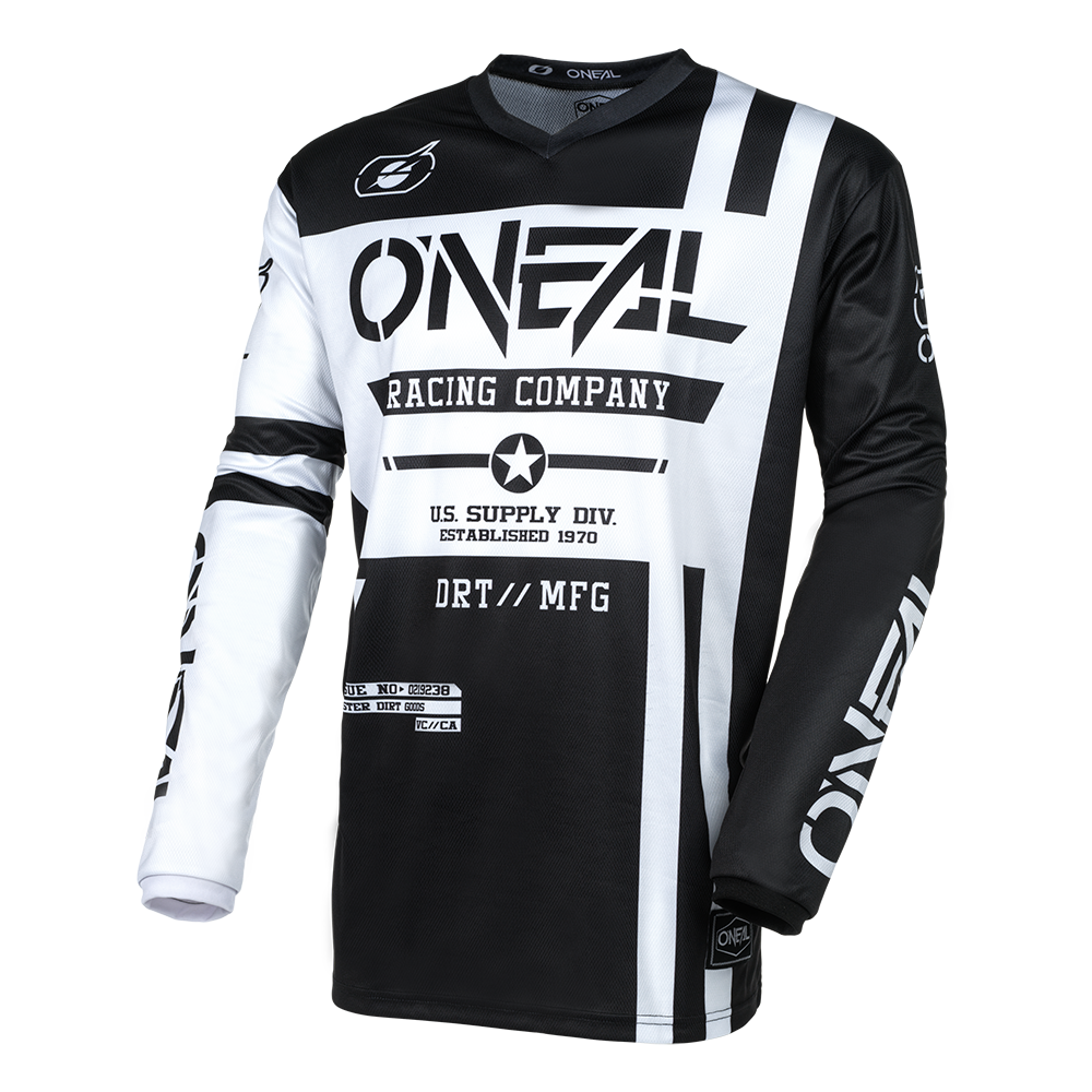 Мотокрос блуза O`NEAL ELEMENT WARHAWK BLACK/WHITE