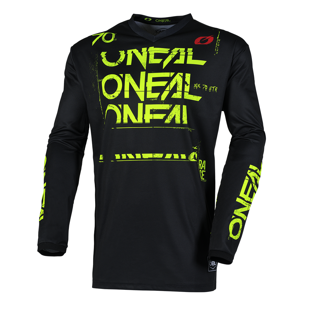 Мотокрос блуза O'NEAL ELEMENT STATIC BLACK/NEON YELLOW V.25