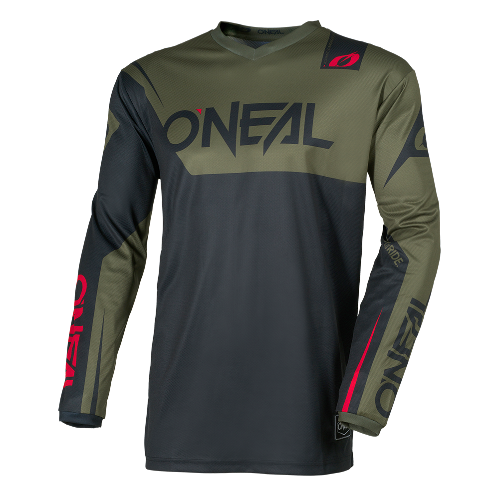 Мотокрос блуза O`NEAL ELEMENT RACEWEAR BLACK/OLIVE V.26