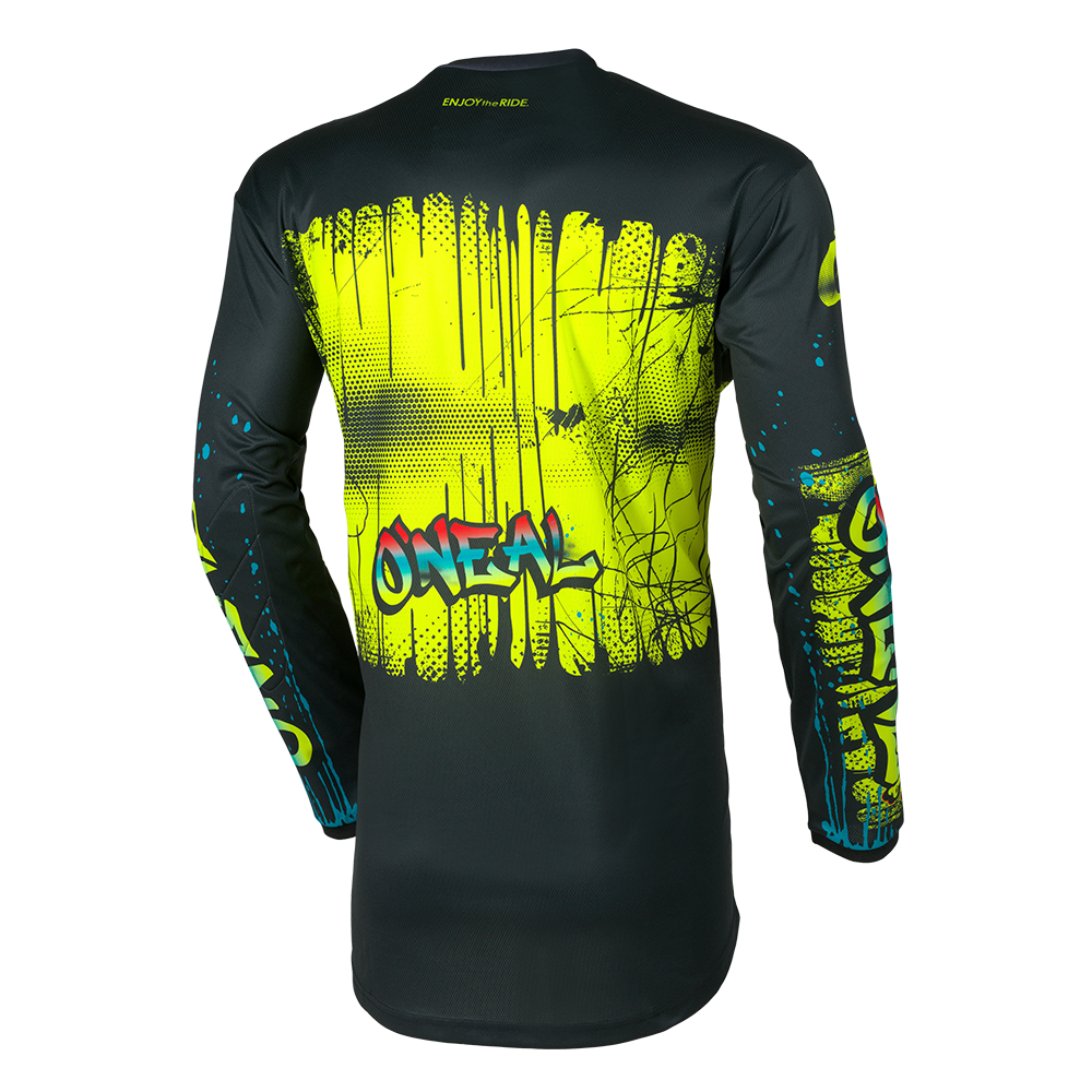 Детска мотокрос блуза O'NEAL ELEMENT RANCID BLACK/NEON YELLOW V.26
