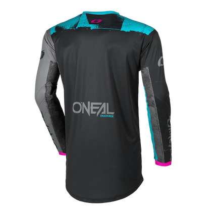 Дамска мотокрос блуза O`NEAL ELEMENT ROLLER BLACK/CYAN V.26