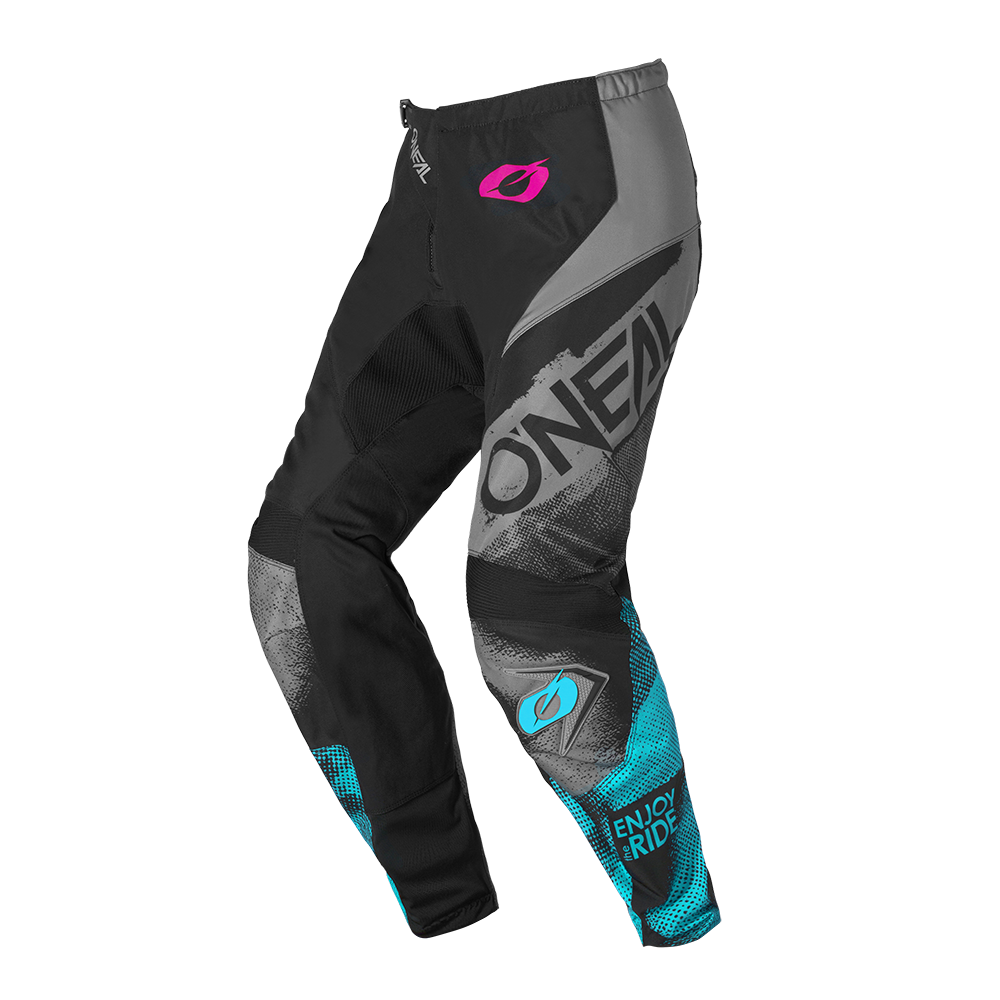 Дамски мотокрос брич O’NEAL ELEMENT ROLLER BLACK/CYAN V.26