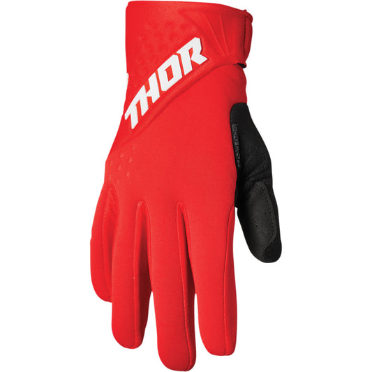 Зимни мотокрос ръкавици THOR SPECTRUM RED/WHITE COLD WEATHER