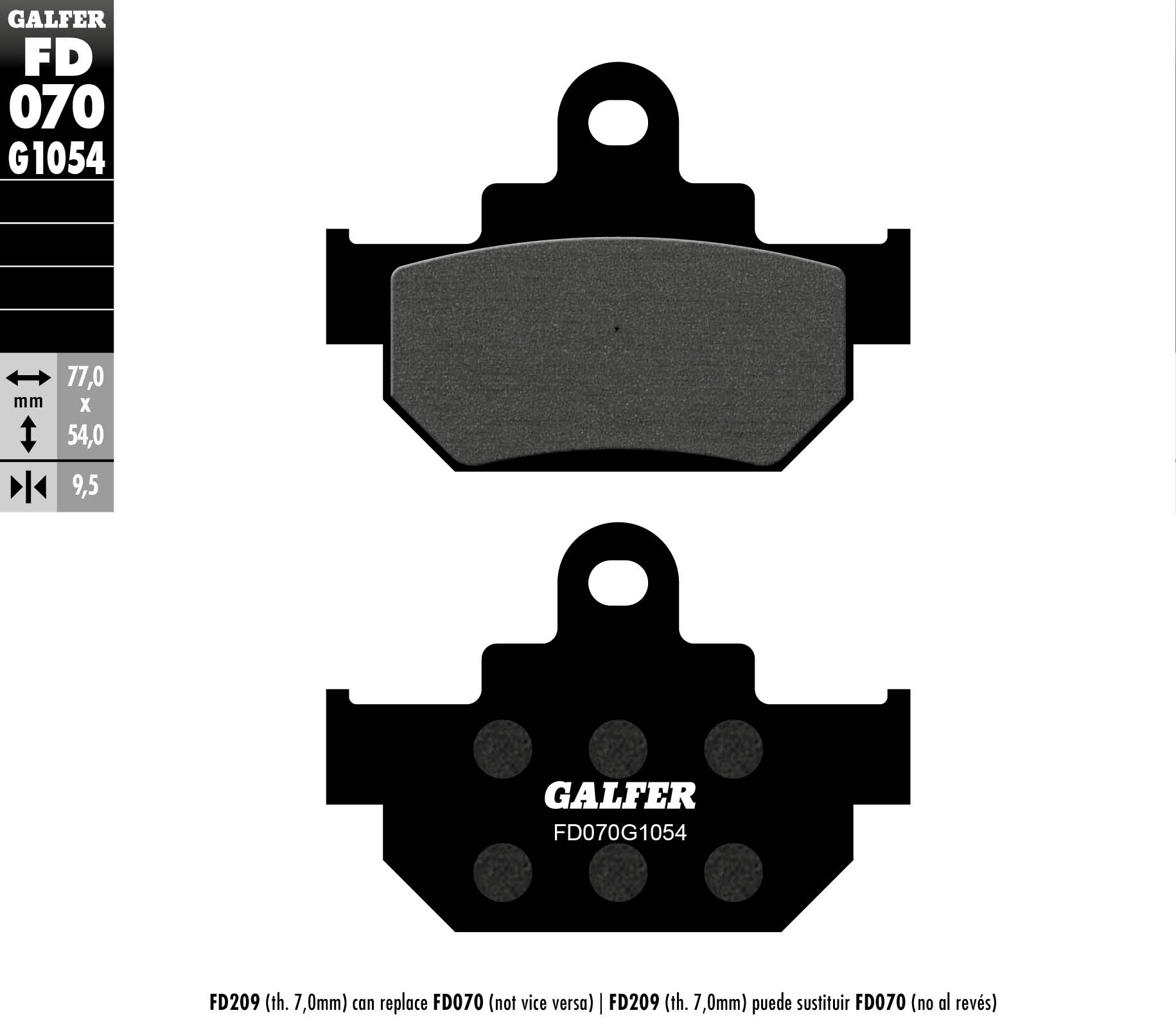 Предни/Задни мото накладки Galfer SEMI METAL FD070G1054