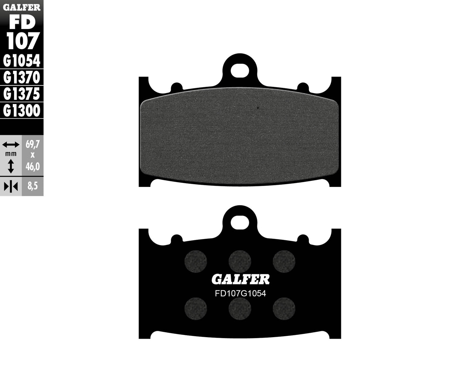 Предни/Задни мото накладки Galfer SEMI METAL FD107G1054
