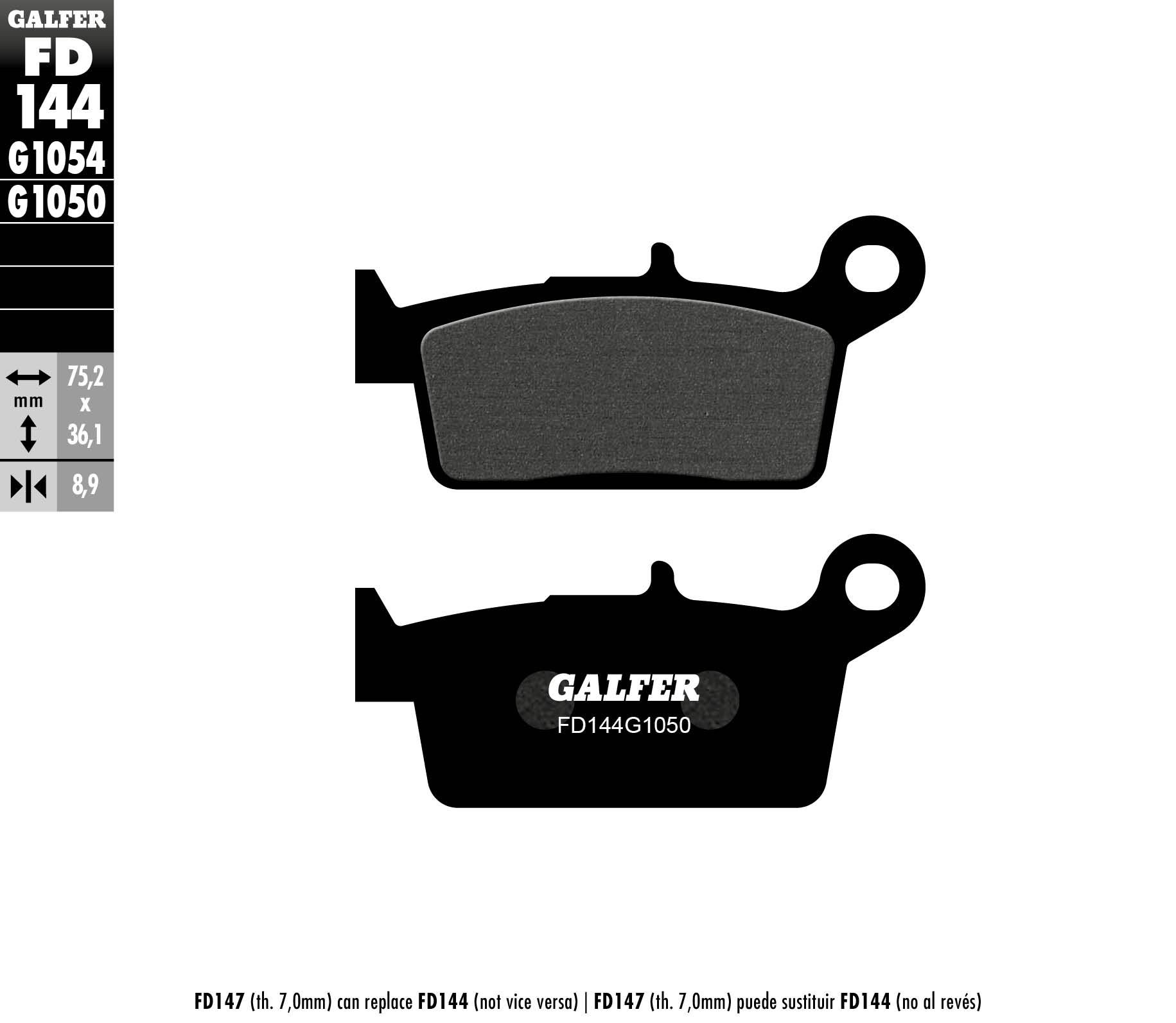 Предни/Задни мото накладки Galfer SEMI METAL FD144G1050