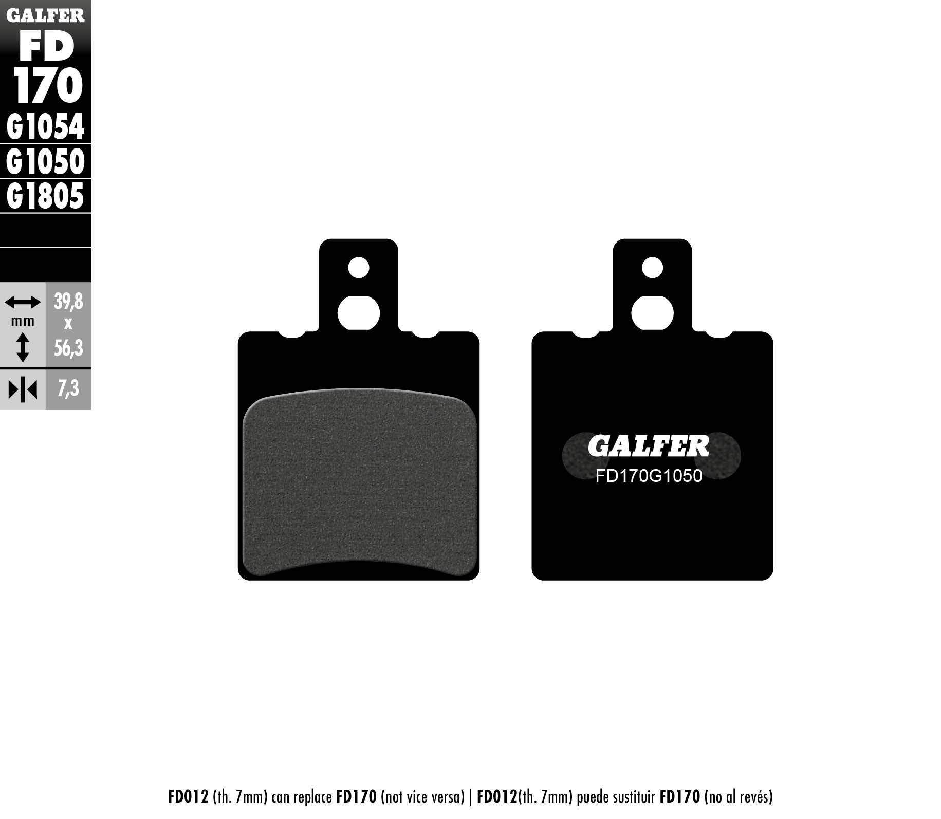 Предни мото накладки Galfer SCOOTER FD170G1050