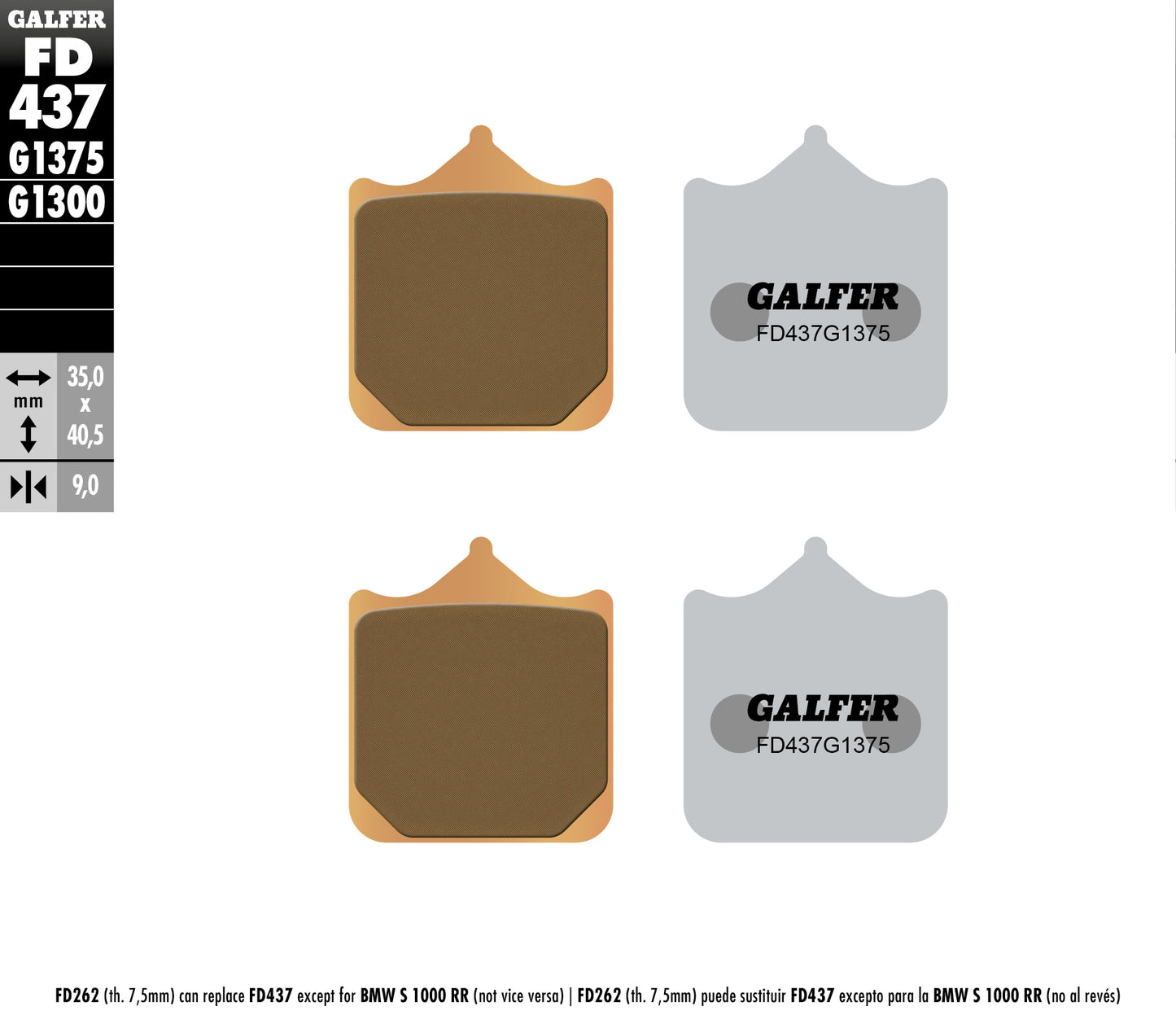 Предни мото накладки Galfer SINTERED COMPOUND FD437G1375