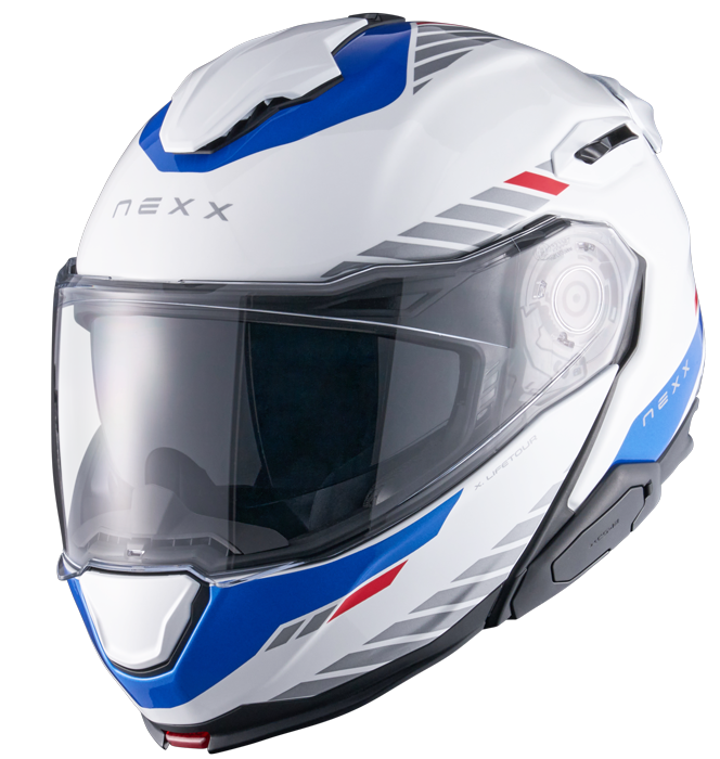 Каска NEXX X.LIFETOUR FLIP UP GLOBE WHITE BLUE