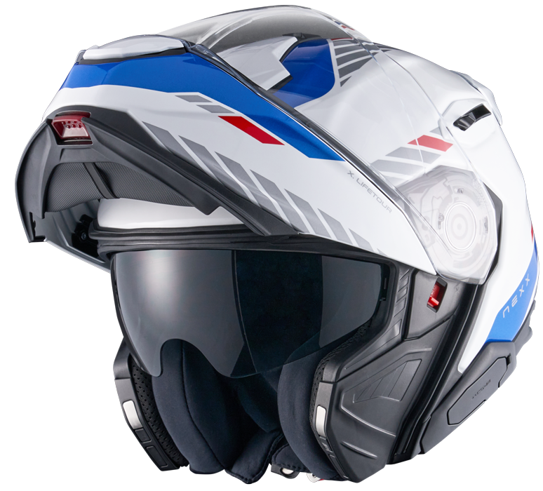Каска NEXX X.LIFETOUR FLIP UP GLOBE WHITE BLUE