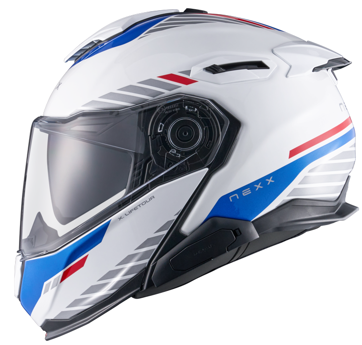 Каска NEXX X.LIFETOUR FLIP UP GLOBE WHITE BLUE